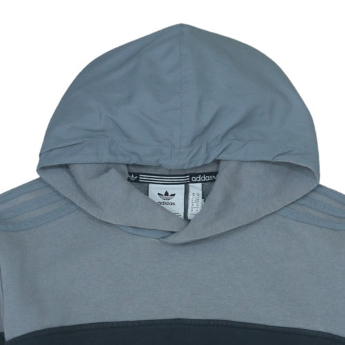 Adidas Men's Grey Pullover Hoodie Medium Regular Fit Logo Fleece
