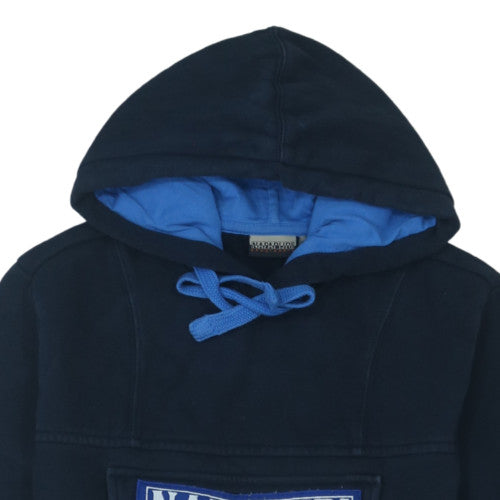 Napapijri Men’s Blue Logo Pullover Hoodie Size M