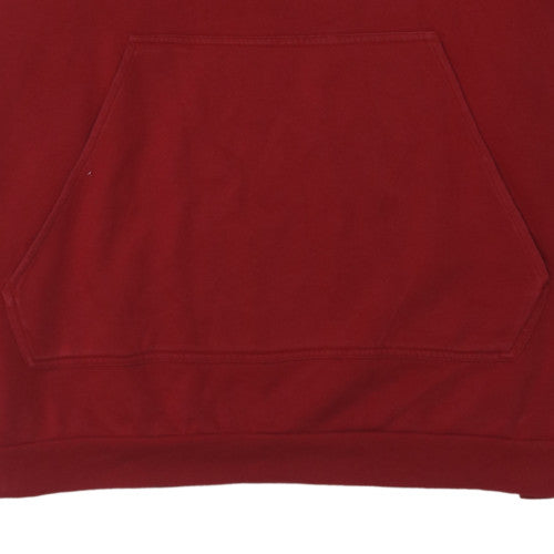 Adidas Men's Red 2XL Pullover Hoodie with Logo and Pocket