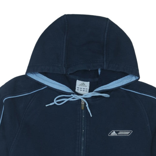 adidas Men's Blue Full Zip Fleece Hoodie Size L Sportswear