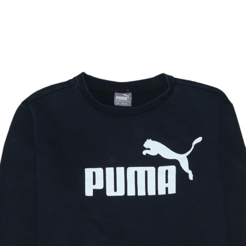 Puma Mens Black Crew Neck Sweatshirt M Classic Logo Pullover
