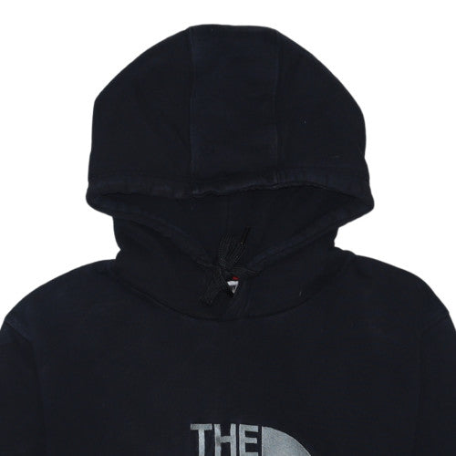 The North Face Mens Black Pullover Hoodie Size L Fleece Logo Sweatshirt