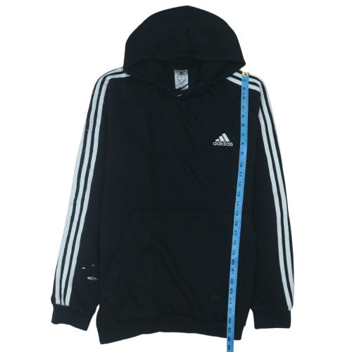 Adidas Mens Black XL Pullover Hoodie with Logo and Pockets