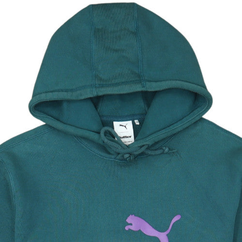 Puma Butter Men's Green Pullover Hoodie Size S Graphic Logo
