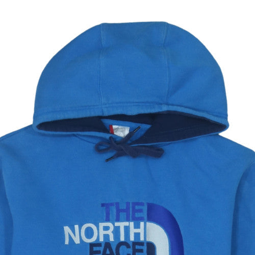 The North Face Men's Blue Pullover Hoodie S Cotton Fleece Logo Outdoor