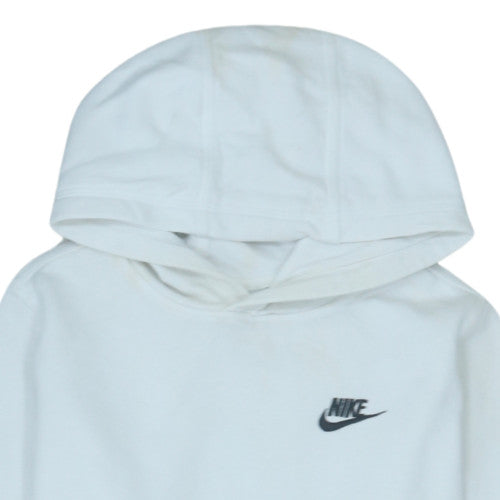 Nike Boys White XL Pullover Hoodie with Logo, Cotton Blend, Casual