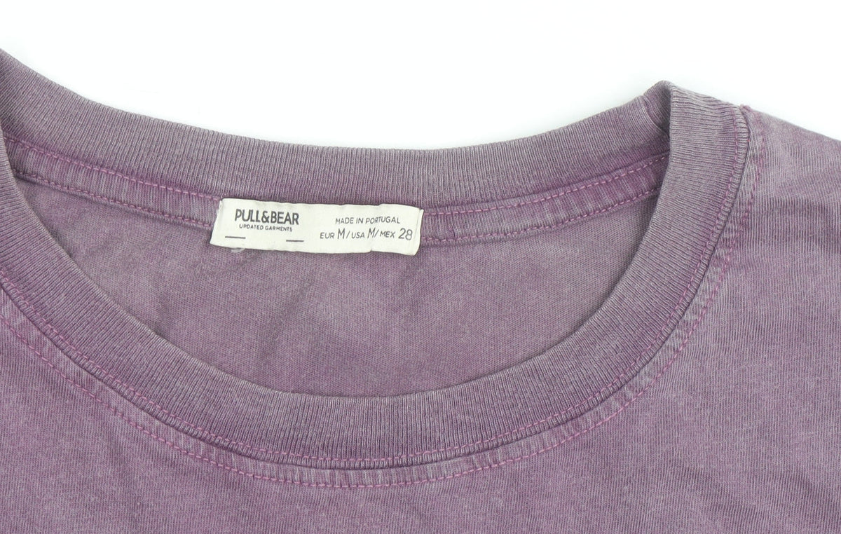 Pull&Bear Womens Purple Sleeveless Cotton T-Shirt Size 12