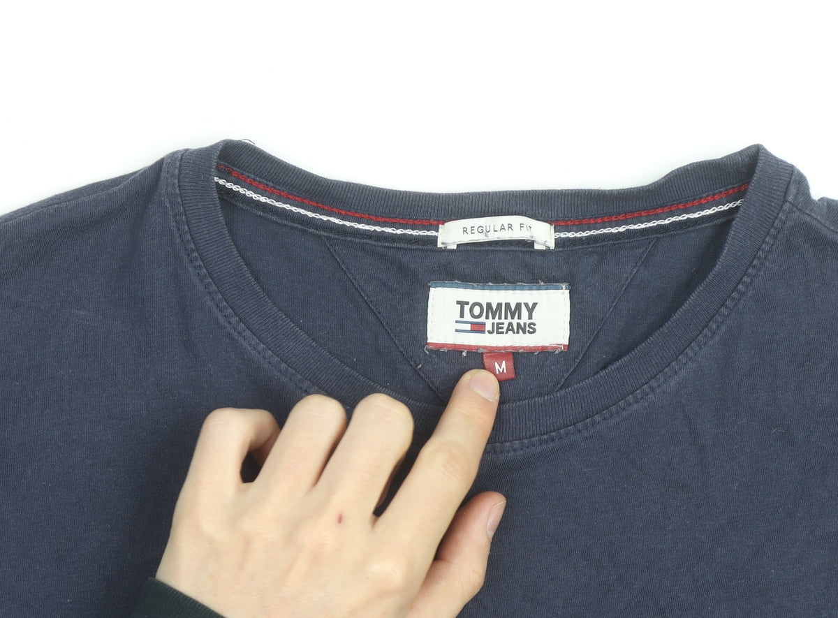 Tommy Jeans Men's Blue Cotton Regular Fit T-Shirt Size M