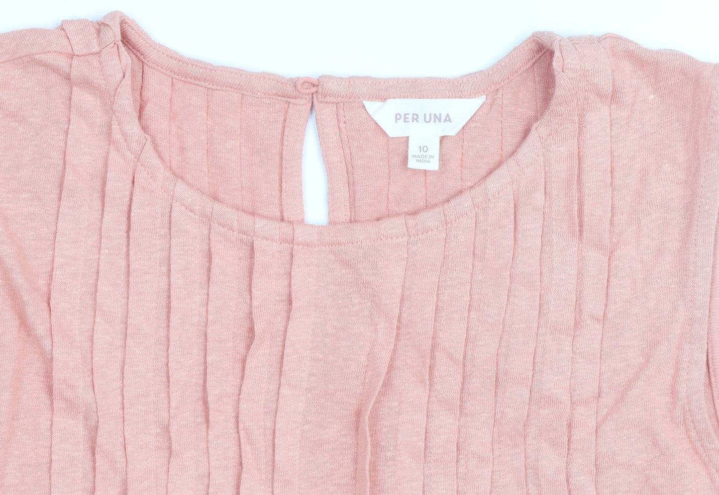 Marks and Spencer Women Pink Sleeveless Pleated Tunic Blouse Size 10