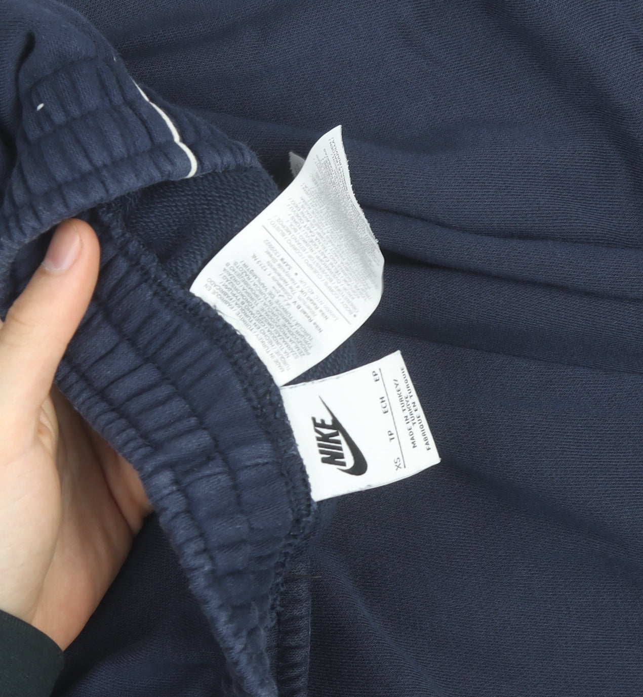 Nike Men's Blue XS Track Pants Fleece Joggers with Side Stripe