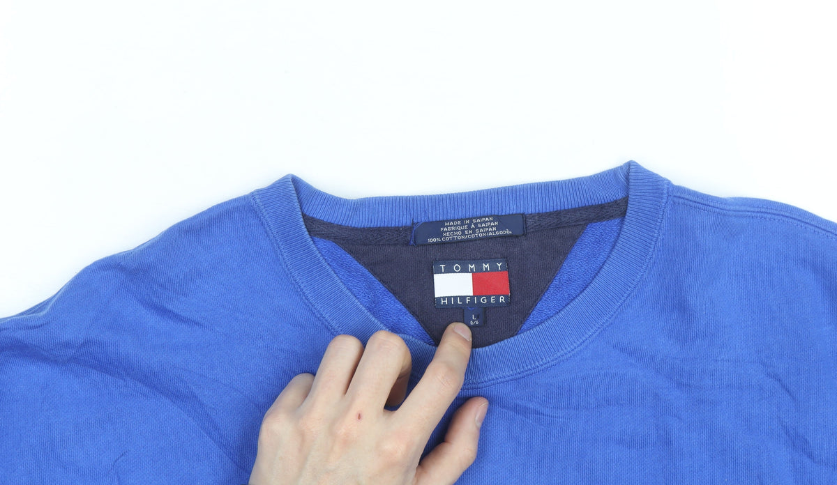 Tommy Hilfiger Men's Blue Logo Pullover Sweatshirt Size L
