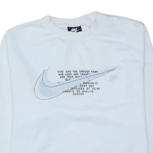 Nike Men's White Graphic Pullover Sweatshirt M Regular Fit