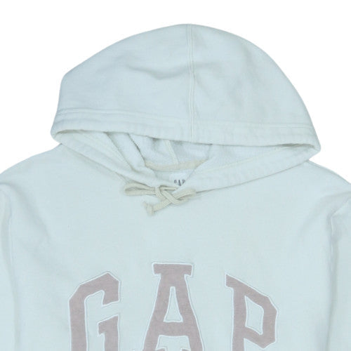 Gap Men's White XL Pullover Fleece Hoodie with Logo