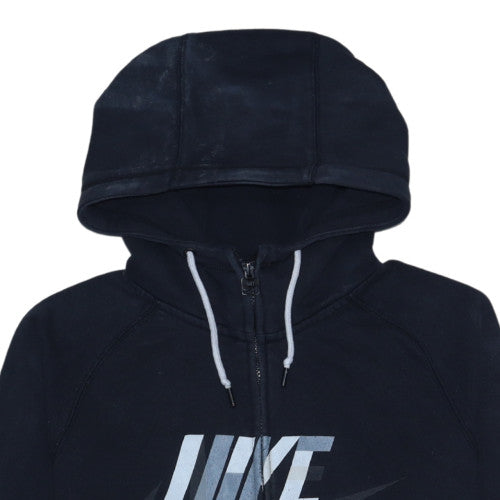 Nike Men's Black Full Zip Hoodie Sweatshirt Size M Graphic Logo
