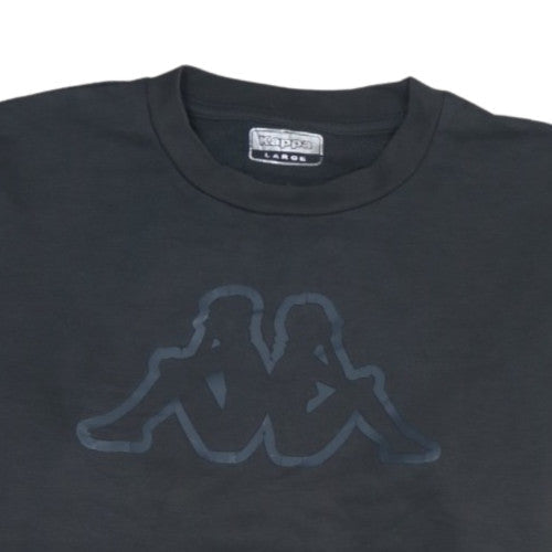 Kappa Men's Black Large Crew Neck Fleece Logo Sweatshirt