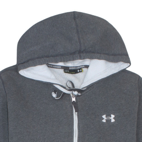 Under Armour Mens Grey Full Zip Hoodie Size L Sports Fleece