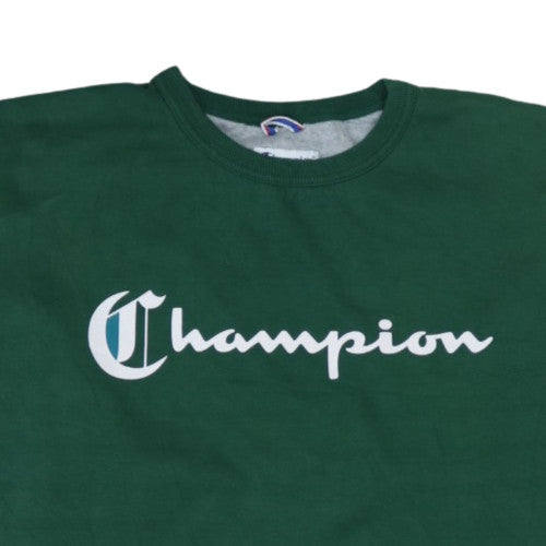 Champion Men Green 2XL Pullover Sweatshirt Crew Neck Fleece