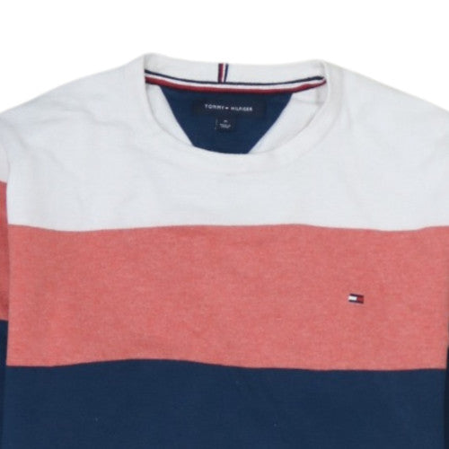 Tommy Hilfiger Men's Multicoloured Cotton Crew Neck Striped Jumper M