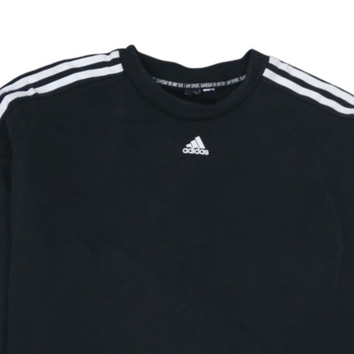 Adidas Mens Black Crew Neck Long Sleeve Pullover Sweatshirt L