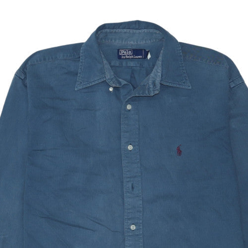 Polo Ralph Lauren Men's Blue Medium Cotton Button-Up Shirt