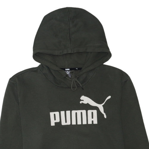 Puma Men’s Green Pullover Hoodie Medium Logo Fleece Sportswear