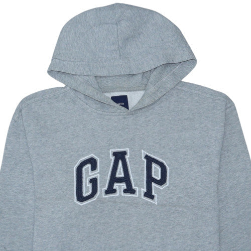 Gap Boys Grey Pullover Hoodie with Logo Embroidery Size 10 Years