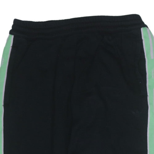 Adidas Mens Black 2XL Track Pants Side Stripe Joggers
