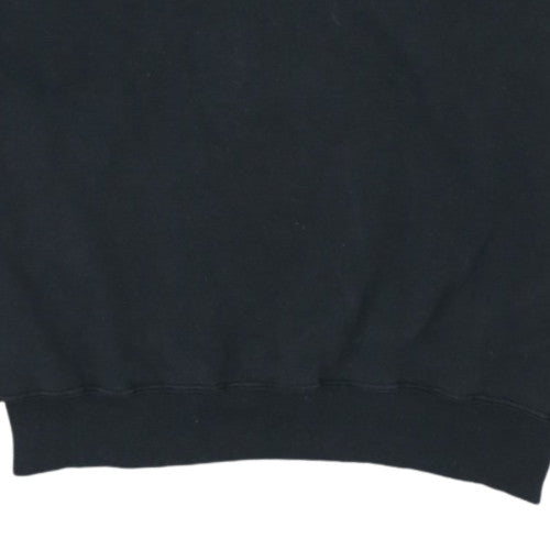 Champion Men Black Crew Neck Pullover Sweatshirt L Regular Fit
