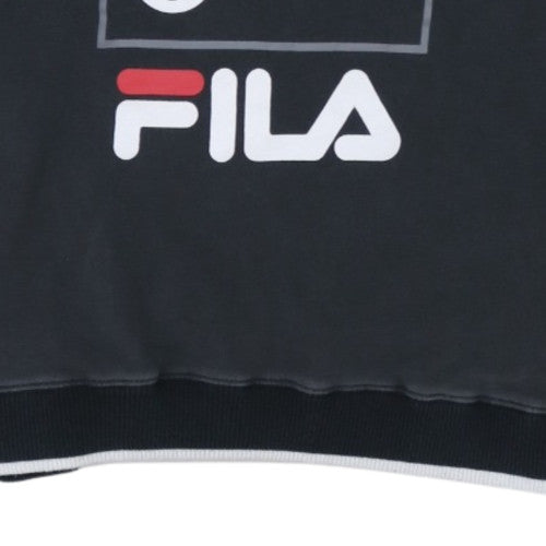 Fila Mens Black Large Crew Neck Logo Pullover Sweatshirt