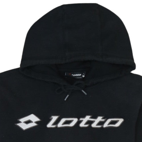 Lotto Men's Black Pullover Hoodie Size L Sports Fleece Sweatshirt