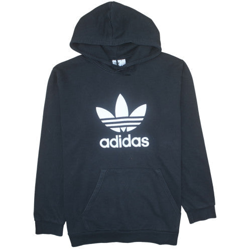 adidas Mens Black 2XL Pullover Hoodie with Logo Print