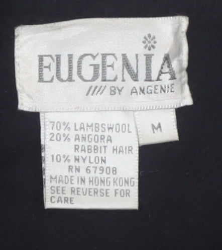 Eugenia by Angenie Womens Black Sequin Wool Blend 80s Jumper M