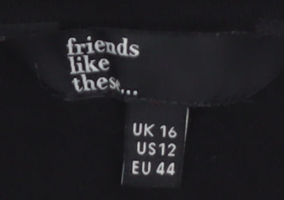 Friends Like These Womens Black UK 16 Button Cardigan Long Sleeve Viscose Blend