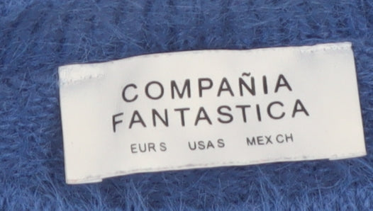 Compañía Fantástica Women's Blue Acrylic Pullover Jumper Size 8