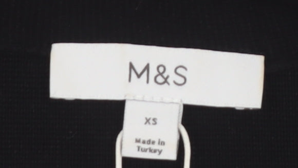 Marks and Spencer Womens Black XS V-Neck Knit Cardigan