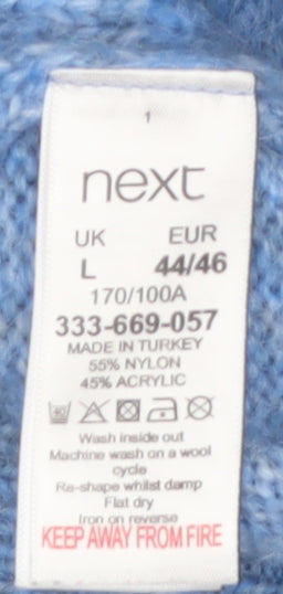 Next Women Blue Cable Knit Cowl Neck Jumper L