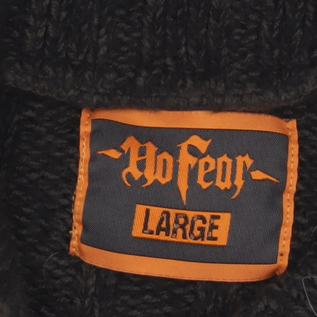 No Fear Men’s Black Cable-Knit Roll Neck Pullover Jumper Size L