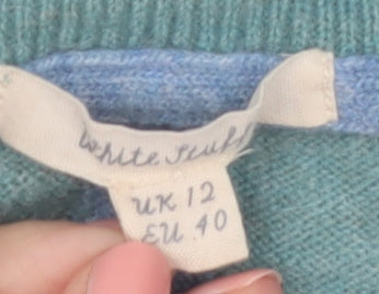 White Stuff Women’s Green Roll Neck Button Detail Jumper UK 12
