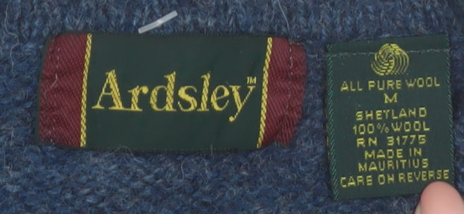 Ardsley Men's Blue Argyle Wool Pullover Jumper M Vintage Knit