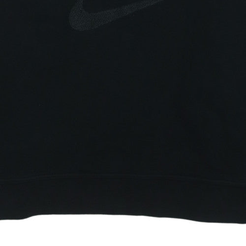 Nike Womens Black Dri-FIT Pullover Sweatshirt M Crew Neck Logo