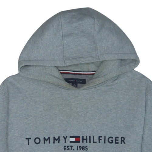 Tommy Hilfiger Men's Grey XL Pullover Hoodie Embroidered Logo