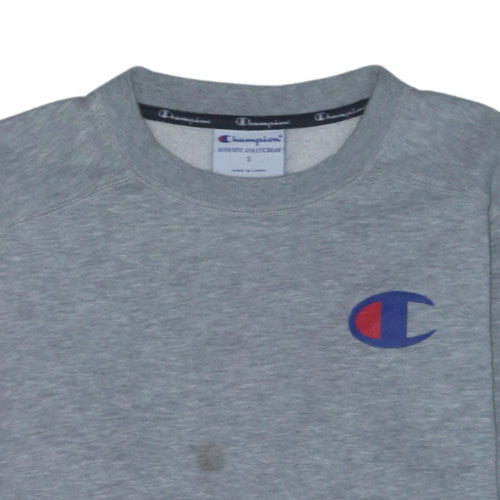 Champion Men's Grey Crew Neck Pullover Sweatshirt Size S Regular Fit