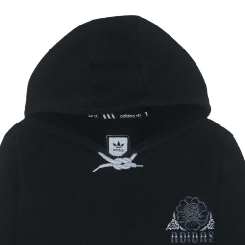 Adidas Womens Black Paisley Logo Pullover Hoodie M