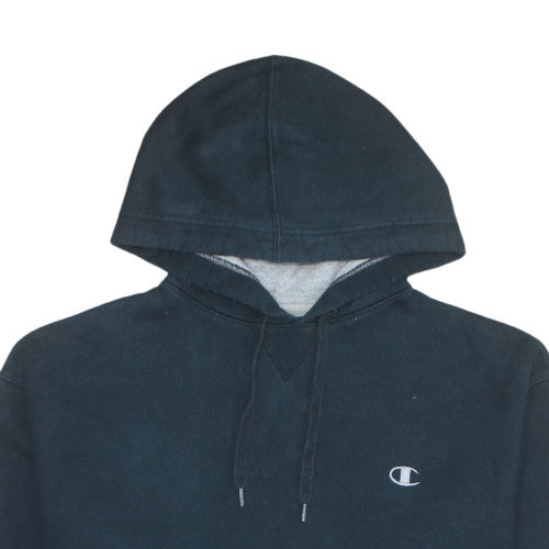 Champion Men's Black Pullover Hoodie Size L Classic Fleece Sweatshirt