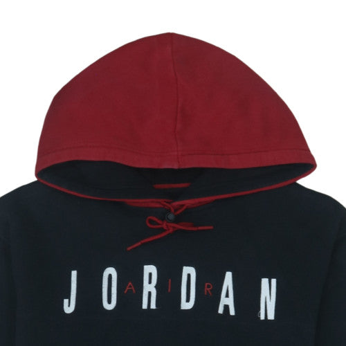 Jordan Mens Black Red Pullover Hoodie M Logo Fleece Sportswear