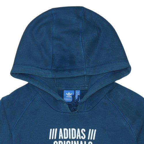 Adidas Originals Blue Women's Pullover Hoodie Size 10 Cotton Blend