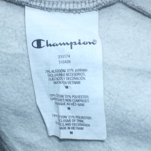 Champion Men's Grey Pullover Hoodie M Regular Fit Logo Fleece