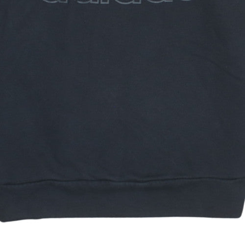 Adidas Mens Black L Pullover Sweatshirt Crew Neck Cotton Logo Top