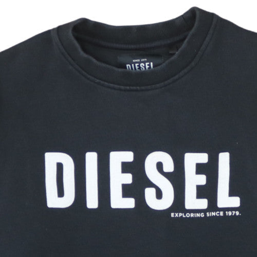 Diesel Mens Black Medium Crew Neck Pullover Sweatshirt