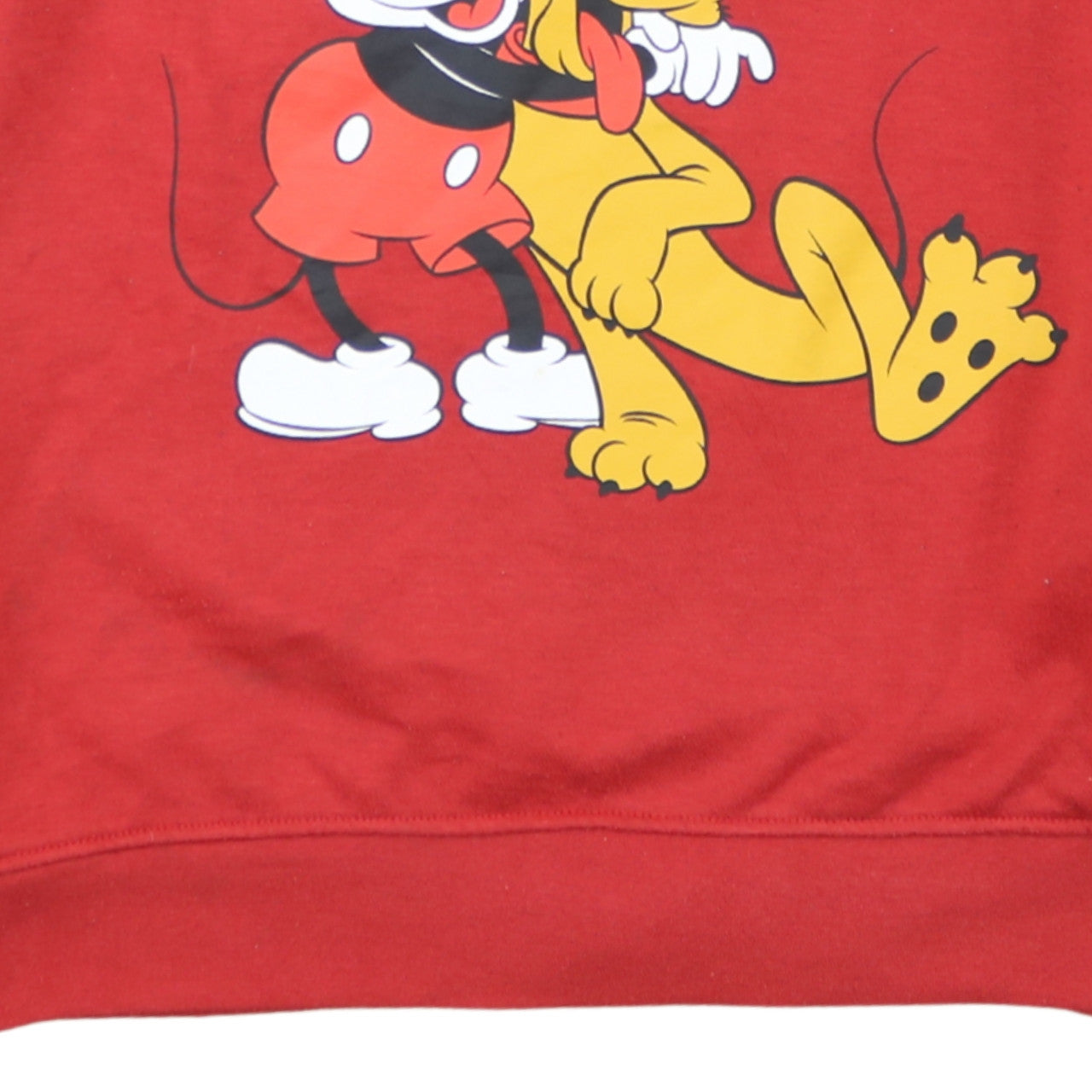 Disney Primark Women Red Mickey & Pluto Pullover Hoodie L